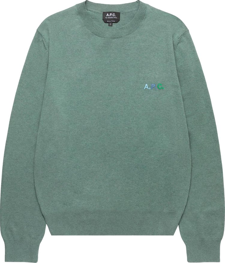 A.P.C. Marvin Logo Embroidered Sweatshirt 'Heathered Green'