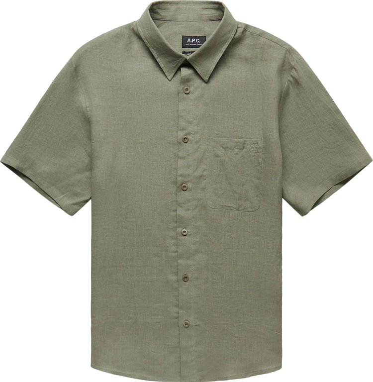 A.P.C. Bellini Short-Sleeve Shirt 'Grey/Green'