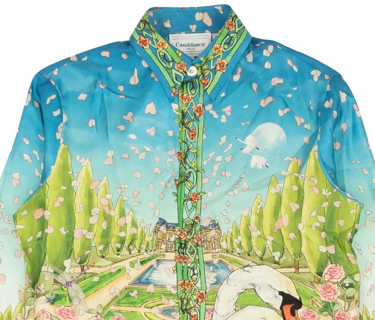Casablanca Long Sleeve Silk Shirt LAmour En Fleur