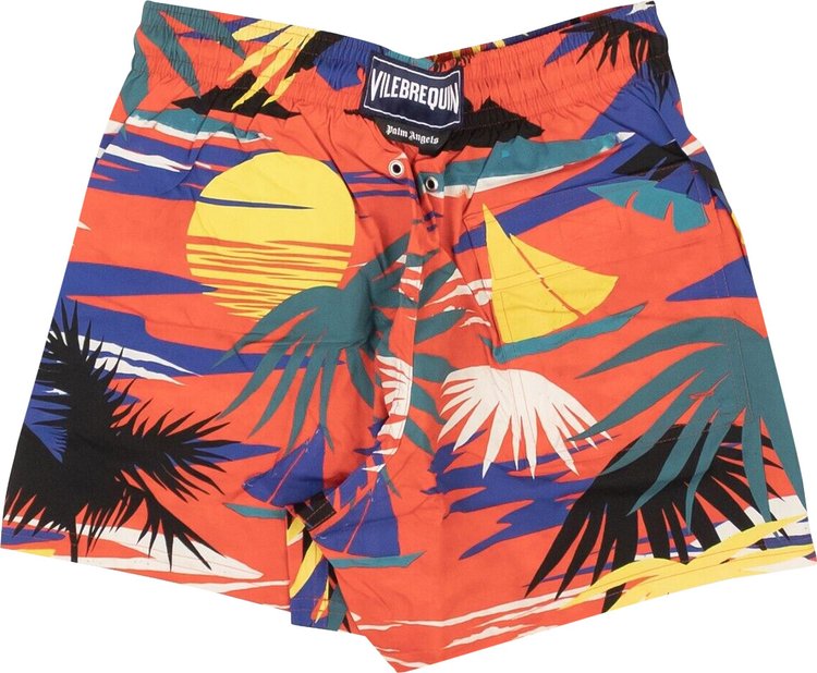 Palm Angels x Vilebrequin Hawaiian Swimwear RedYellow