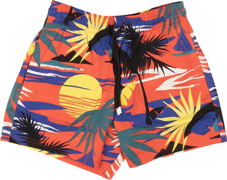 Palm Angels x Vilebrequin Hawaiian Swimwear 'Red/Yellow'