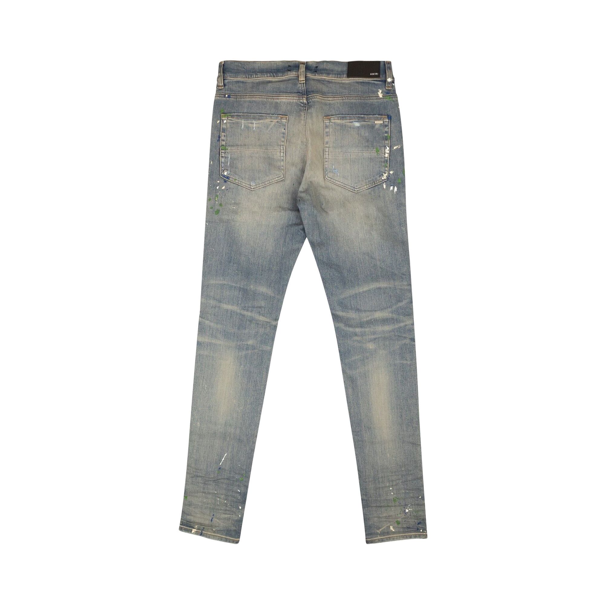Buy Amiri Paint Splatter MX1 Jean 'Clay Indigo' - AW22MDS014