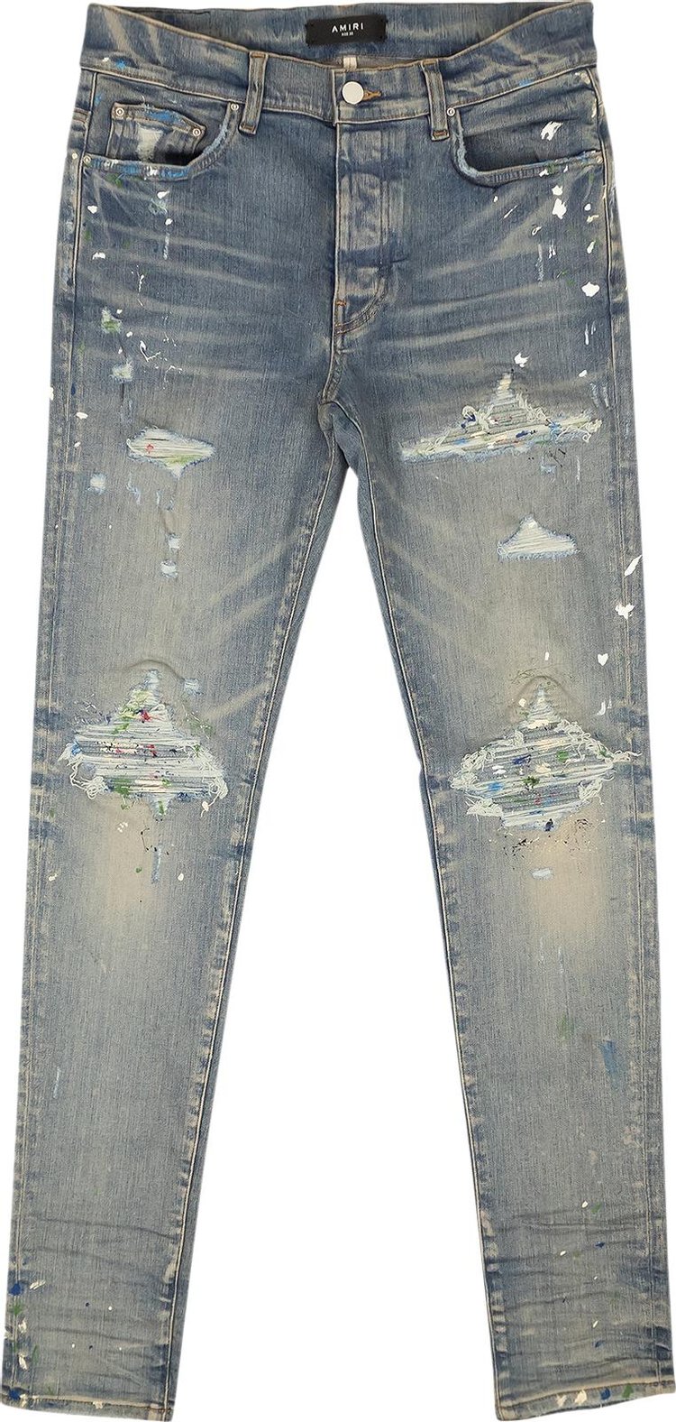 Amiri Indigo Paint Splatter Jeans, $752, SSENSE