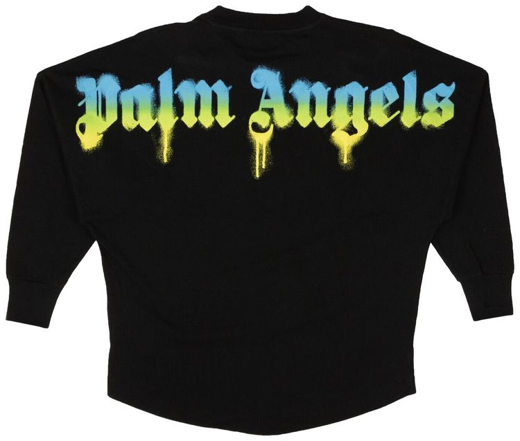 Palm Angels Sprayed Palm Logo Over Tee BlackGreen