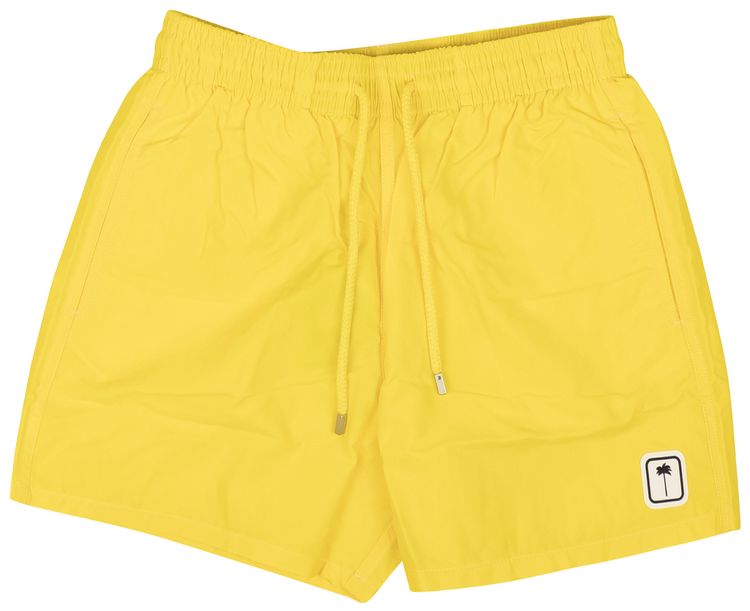 Palm Angels x Vilebrequin Logo Patch Swim Trunks Yellow