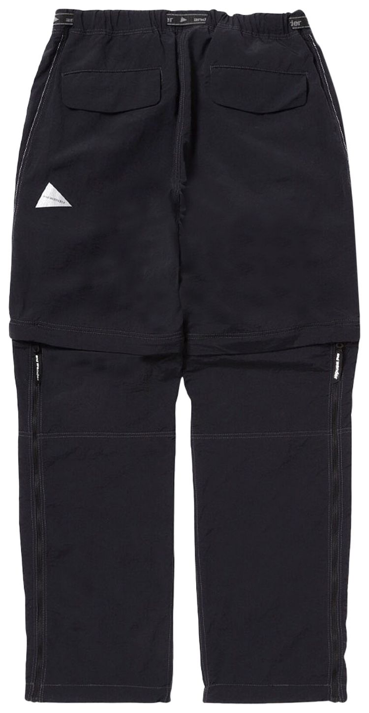 And Wander NY Taffeta Hiker 2Way Pants Black