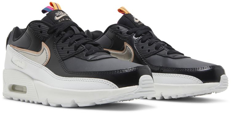 Nike Air Max 90 Leather SE GS Off Noir Metallic Pewter