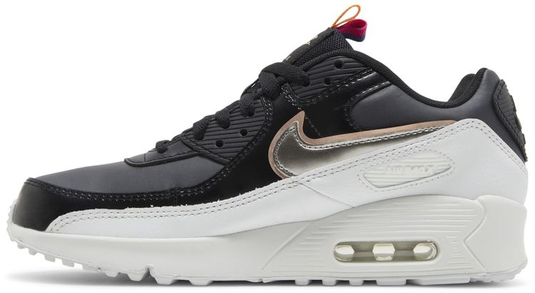 Nike Air Max 90 Leather SE GS Off Noir Metallic Pewter