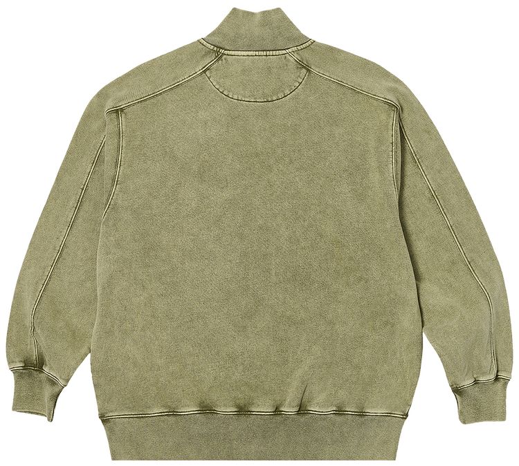 Palace Washed Terry 12 Zip Funnel The Deep Green