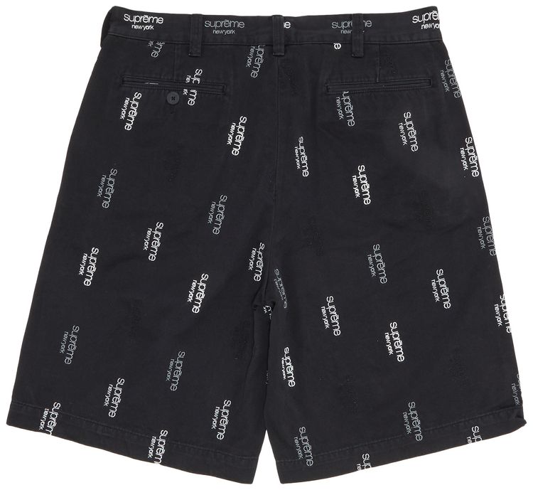 Supreme Classic Logo Chino Short Black