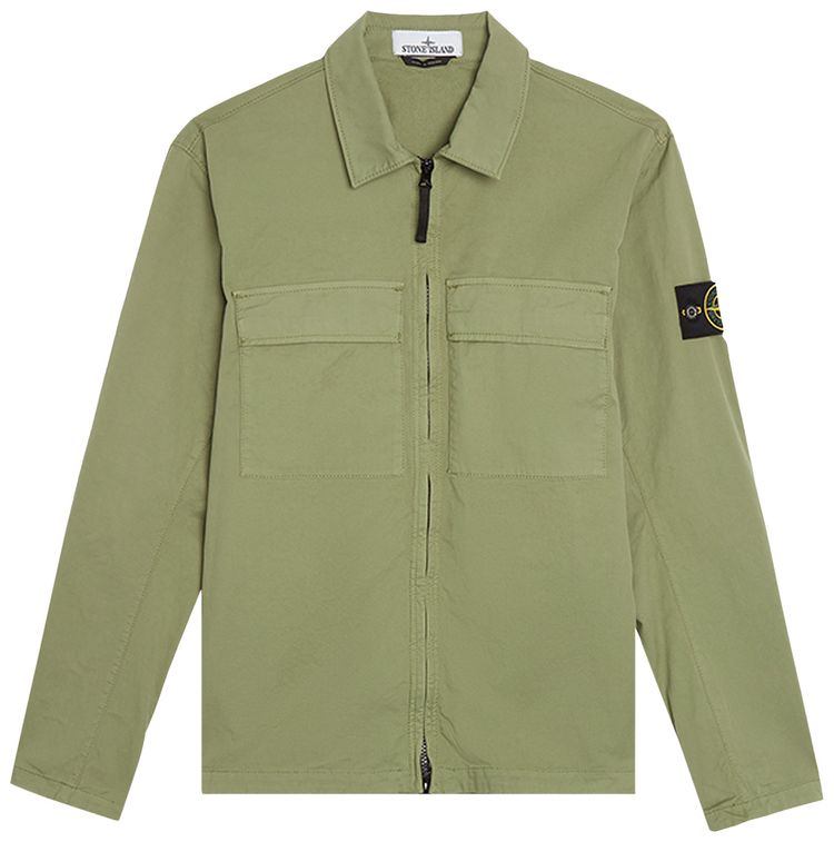 Stone Island Compass Logo Shirt Jacket Green
