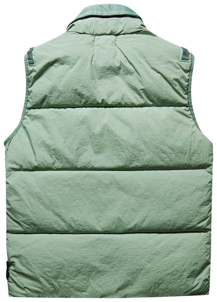 Stone Island Crinkle Reps Down Gilet Green