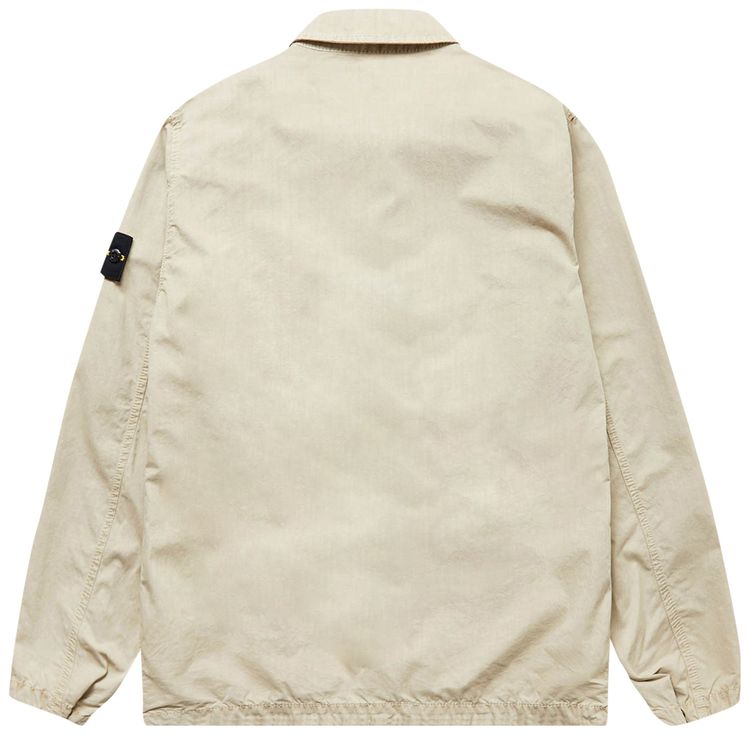 Stone Island Brushed Canvas Zip Overshirt Cream