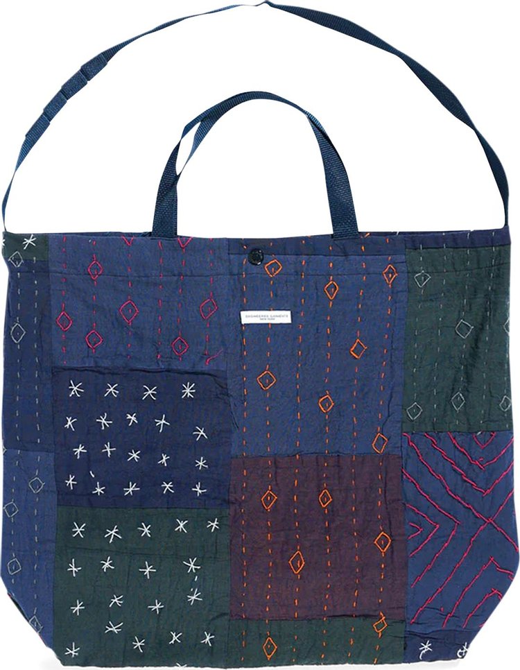 Engineered Garments Carry All Tote 'Navy Square Handstitch'