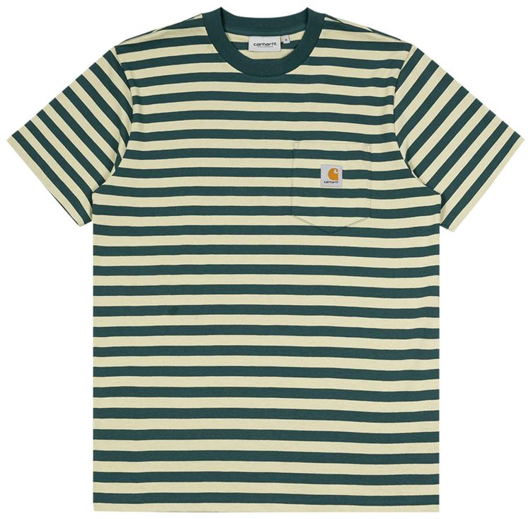 Carhartt WIP Short Sleeve Scotty Stripe Pocket T Shirt BotanicAgave