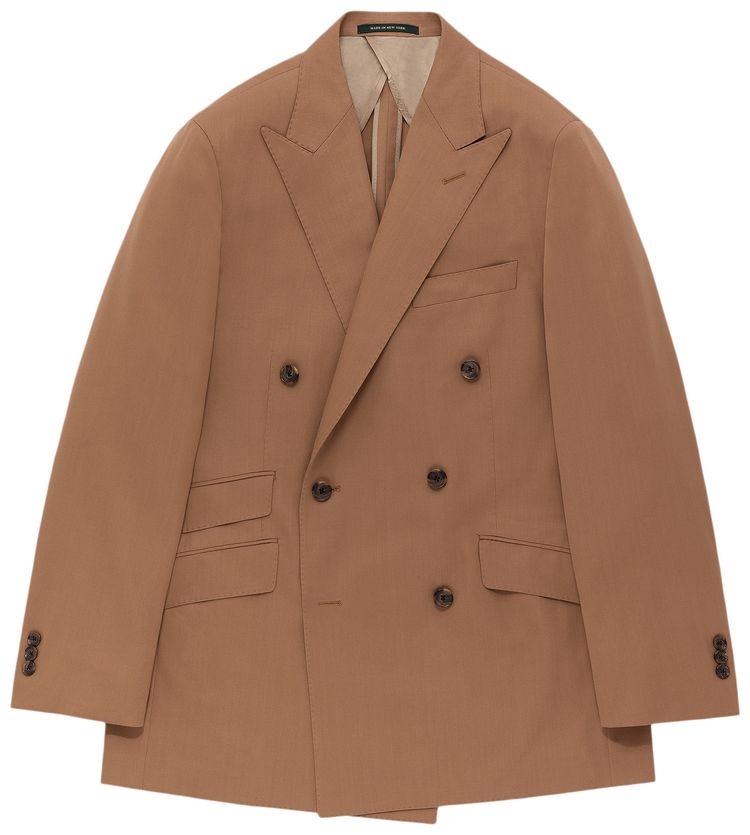 Aime Leon Dore Double Breasted Tropical Wool Suit Jacket Sinopia Brown