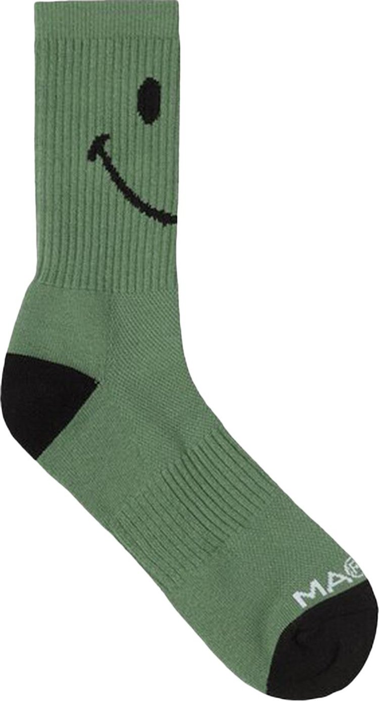 Market Smiley Oversized Socks 'Sage'