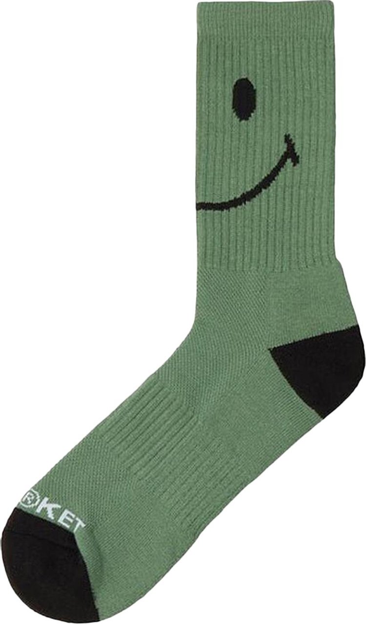 Market Smiley Oversized Socks Sage