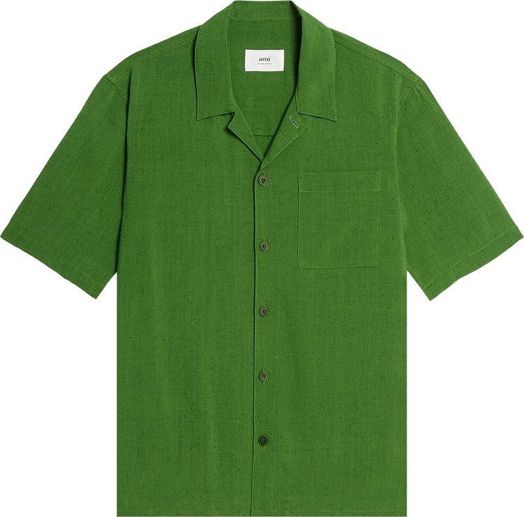 Buy Ami Camp Collar Shirt 'Evergreen' - HSH203 VI0003 311 | GOAT