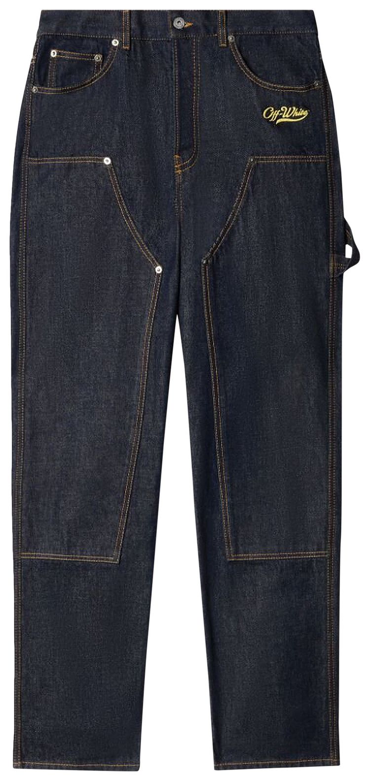 Off White Wave Off Denim Skate Carpenter Pants IndigoYellow