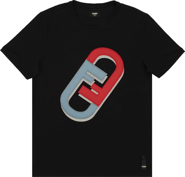 Fendi Linked FF Branding T-Shirt 'Nero'