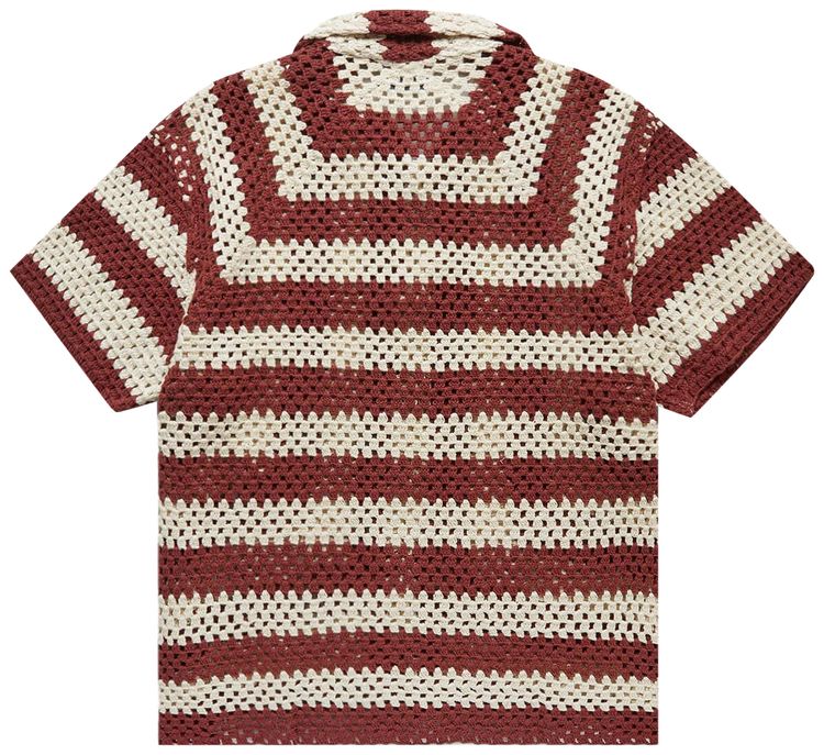 Bode Flagship Crochet Shirt PaprikaCream