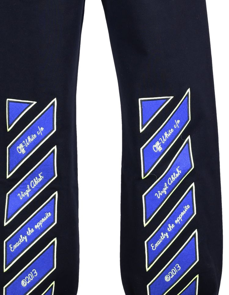 Off White Varsity Patch Slim Sweatpant BlackBlue