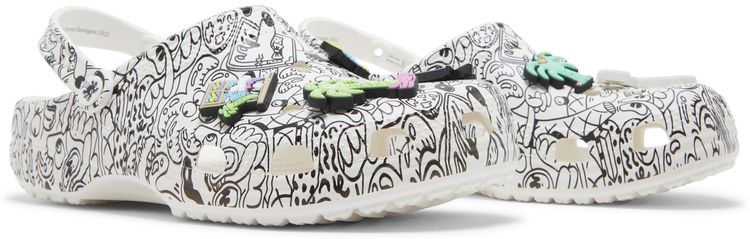 Steven Harrington x Crocs Classic Clog Quickstrike   White Black