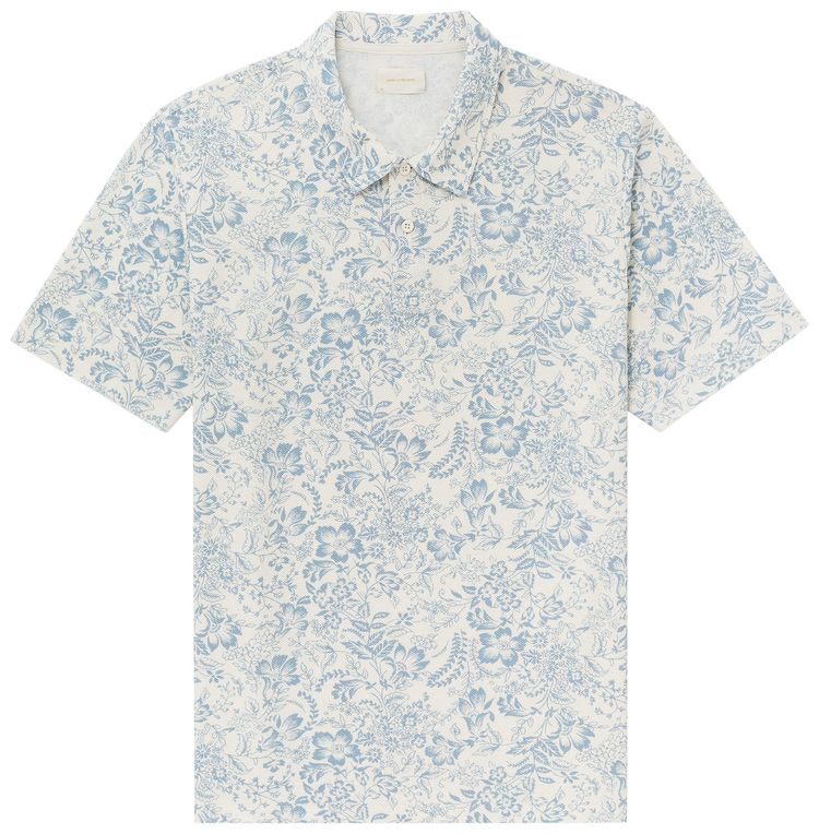 Aime Leon Dore Printed Pique Polo Blue Floral