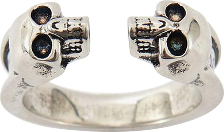 Alexander McQueen Twin Skull Ring Silver