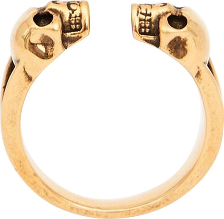 Alexander McQueen Twin Skull Ring 'Gold'