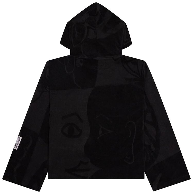 Jungles Towelling Hoodie Black