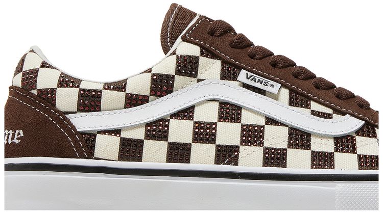 Supreme x Swarovski x Vans Skate Old Skool Brown