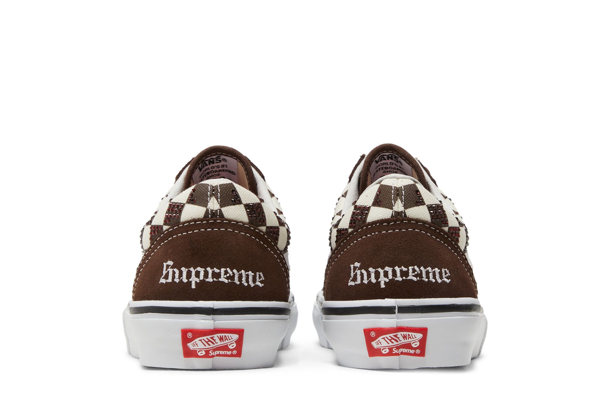 お買い得商店街 Swarovski x Supreme Buy x 'Brown Skool Old Skate 靴