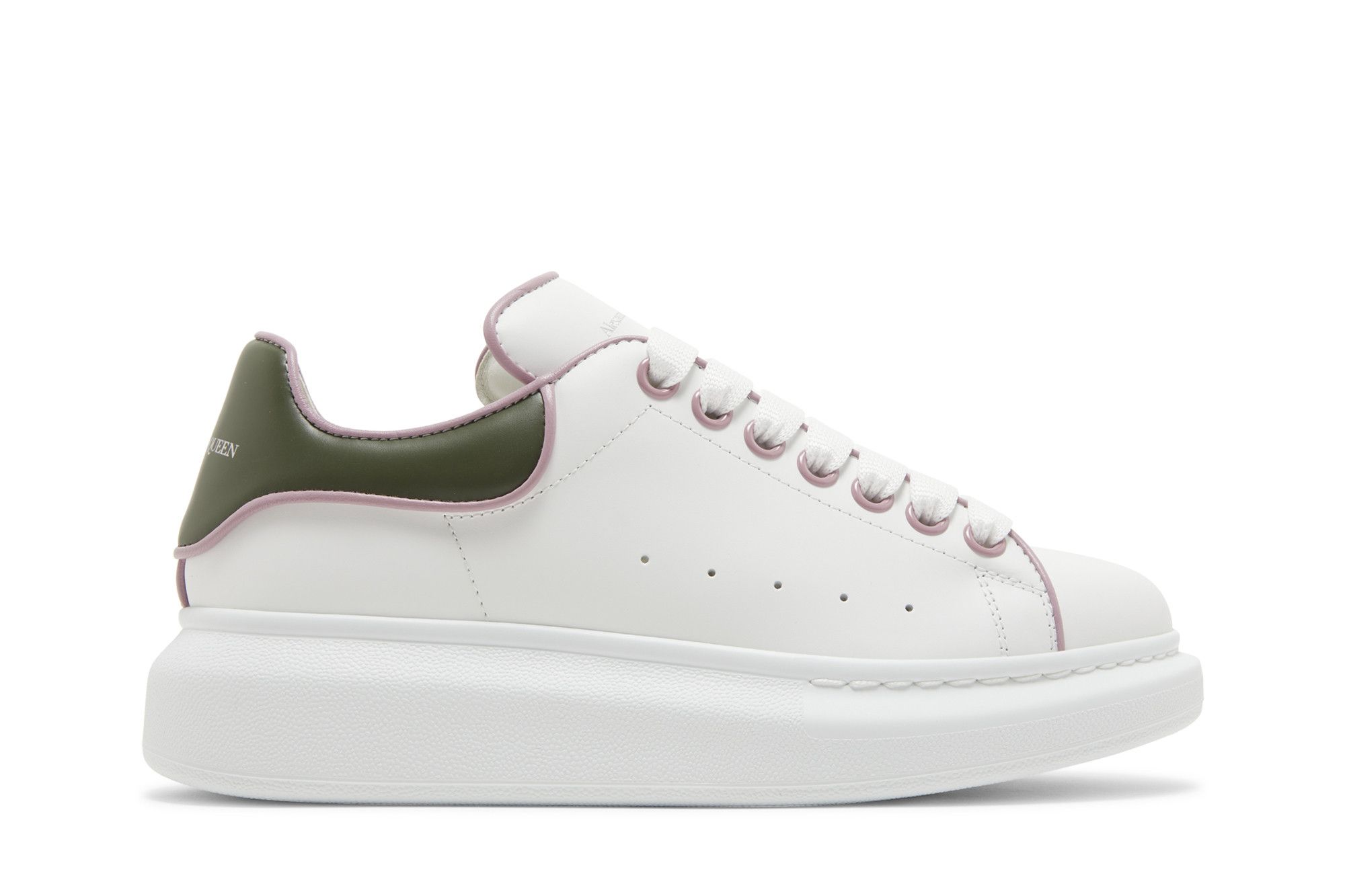 Buy Alexander McQueen Wmns Oversized Sneaker White Military Green 733003 WHJE5 8873 GOAT UK