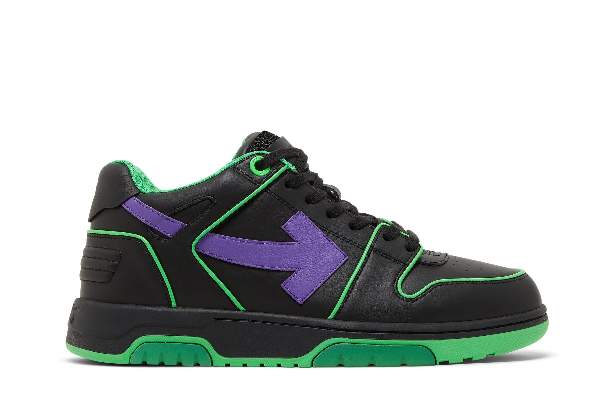 OFF-WHITE Out Of Office OOO Outlined Low Tops Black Green Purple