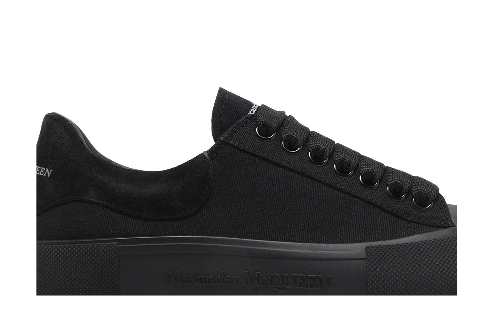 Buy Alexander McQueen Deck Plimsoll Low Triple Black 654594 W4MV7 1000 GOAT