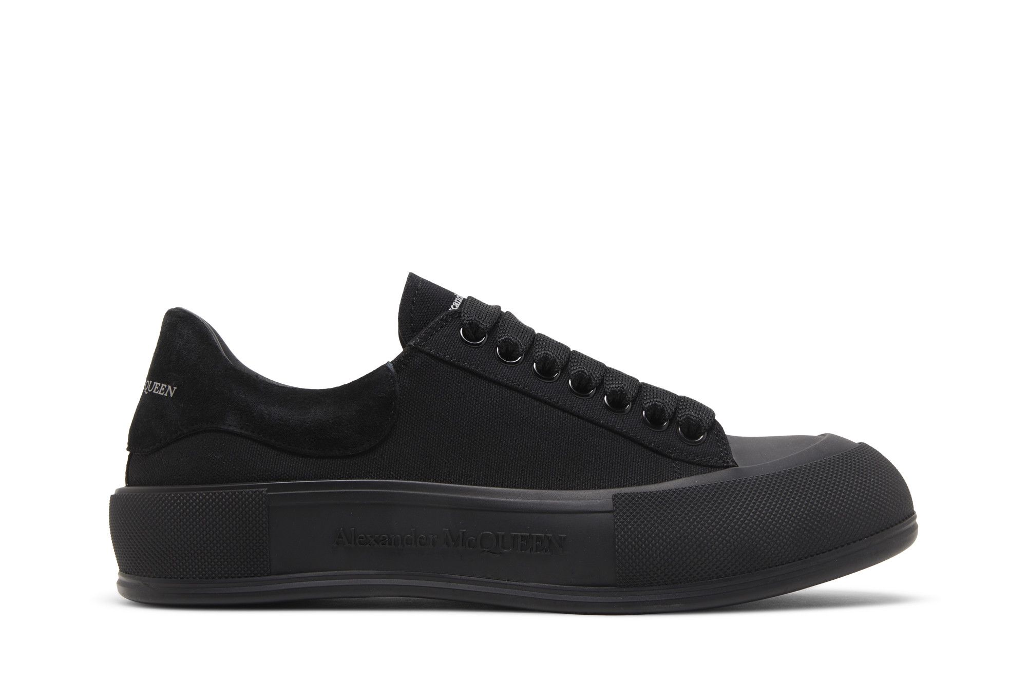 Buy Alexander McQueen Deck Plimsoll Low Triple Black 654594