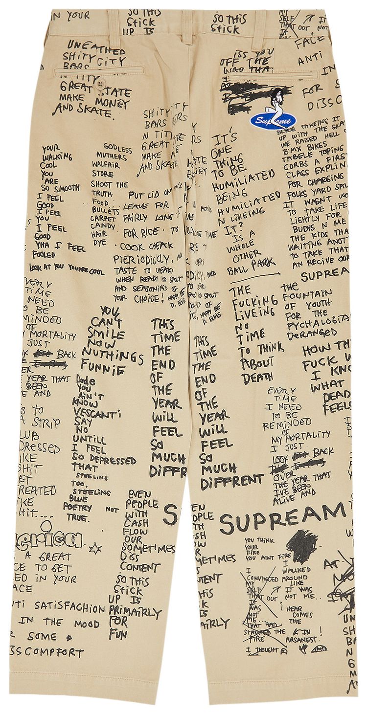 Supreme Gonz Poems Chino Pant Khaki
