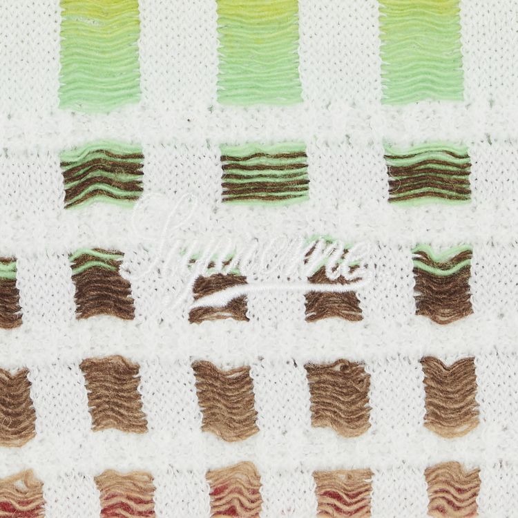 Supreme Gradient Grid Zip Up Polo Natural