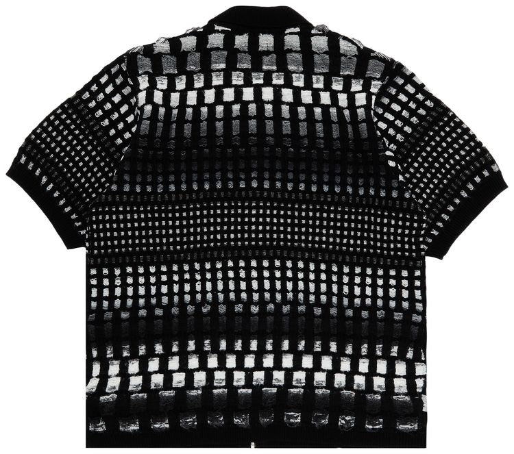 Supreme Gradient Grid Zip Up Polo Black