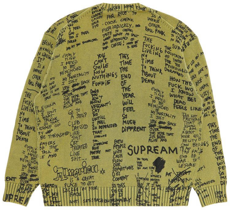 Supreme Gonz Poems Sweater Olive