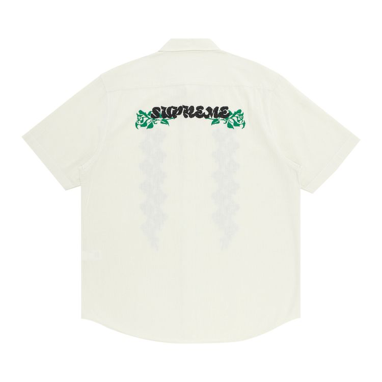 Supreme Needlepoint Short Sleeve Shirt White
