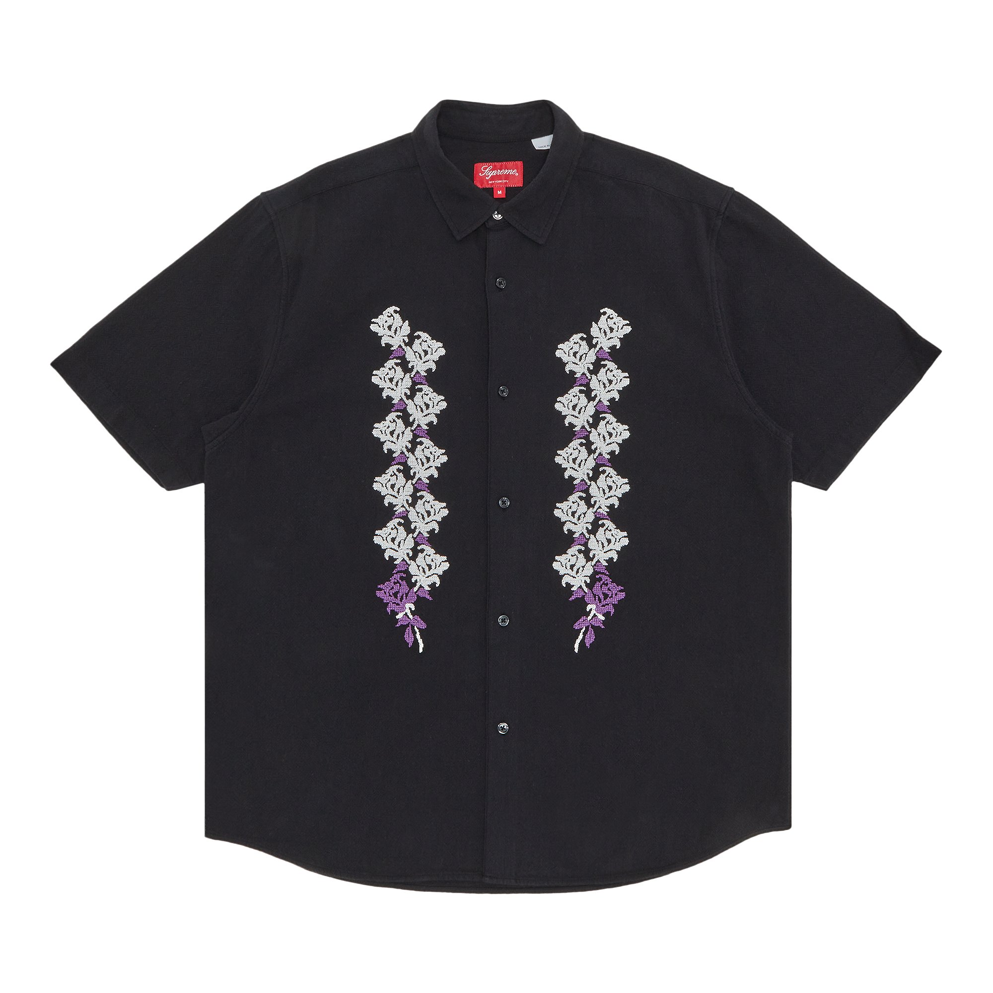 Supreme Needlepoint Short-Sleeve Shirt 'Black'