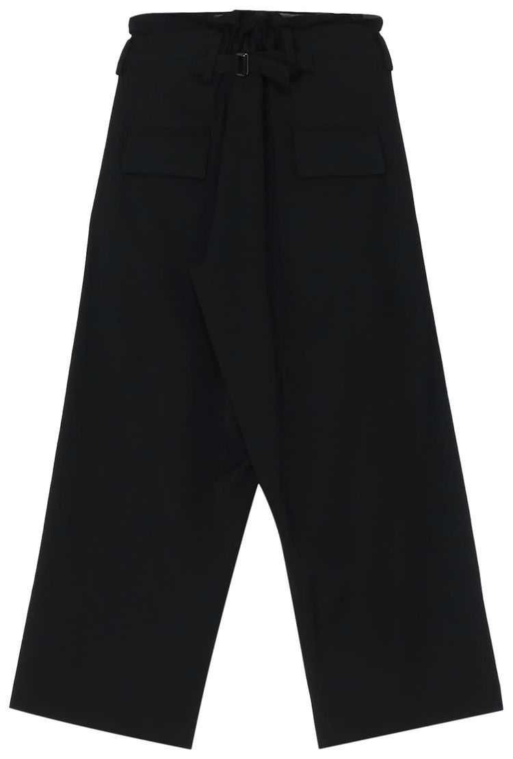Yohji Yamamoto Gabardine Pleated Wide Leg Pants Black