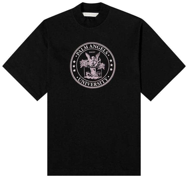 Palm Angels College Loose Tee BlackCoral