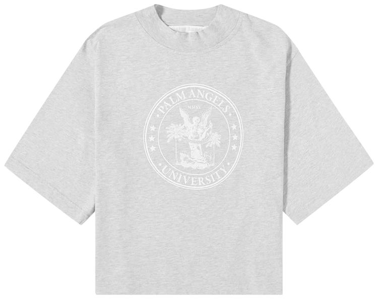 Palm Angels College Cropped Tee Melange Green