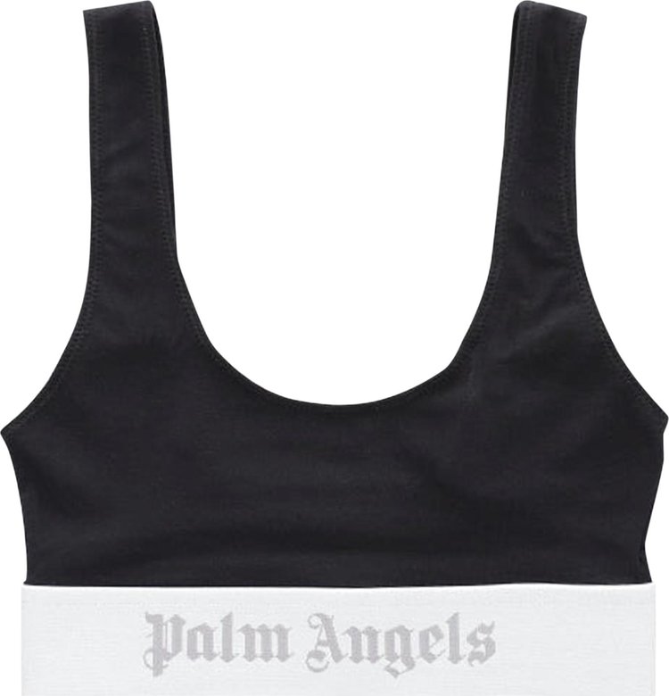 Buy Palm Angels Classic Logo Bra 'Black/Light Grey' - PWUB002S23FAB0011005