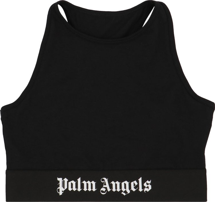 Buy Palm Angels Logo Americana Bra 'Black' - PWUE003S23FAB0011010