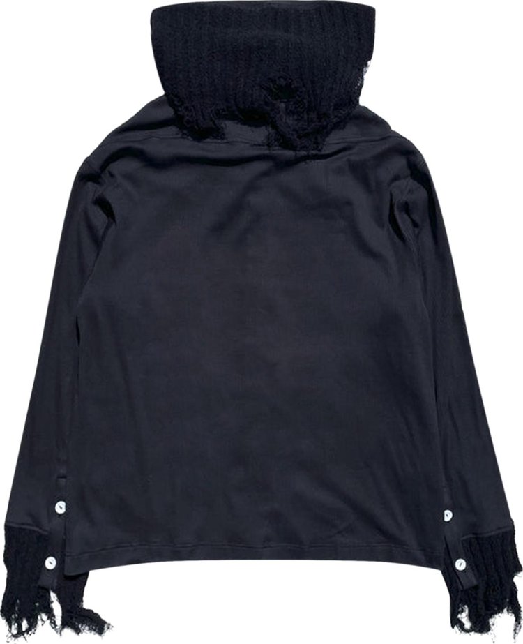 Kiko Kostadinov Cedid Hooded Shirt Sable BlackMidnight Black